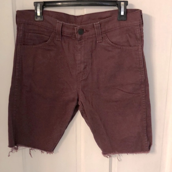 Levi’s 508 cut-offs in burgundy color.  Waist-30”. Length is 18.5. - Picture 1 of 3